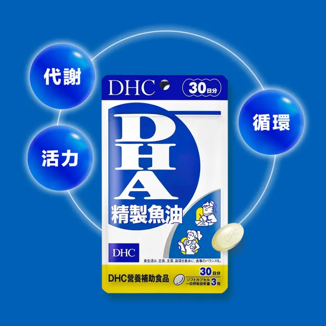 【DHC】精製魚油DHA30日份 3入組(90粒/包 Omega-3/好吸收/無腥味/循環代謝)