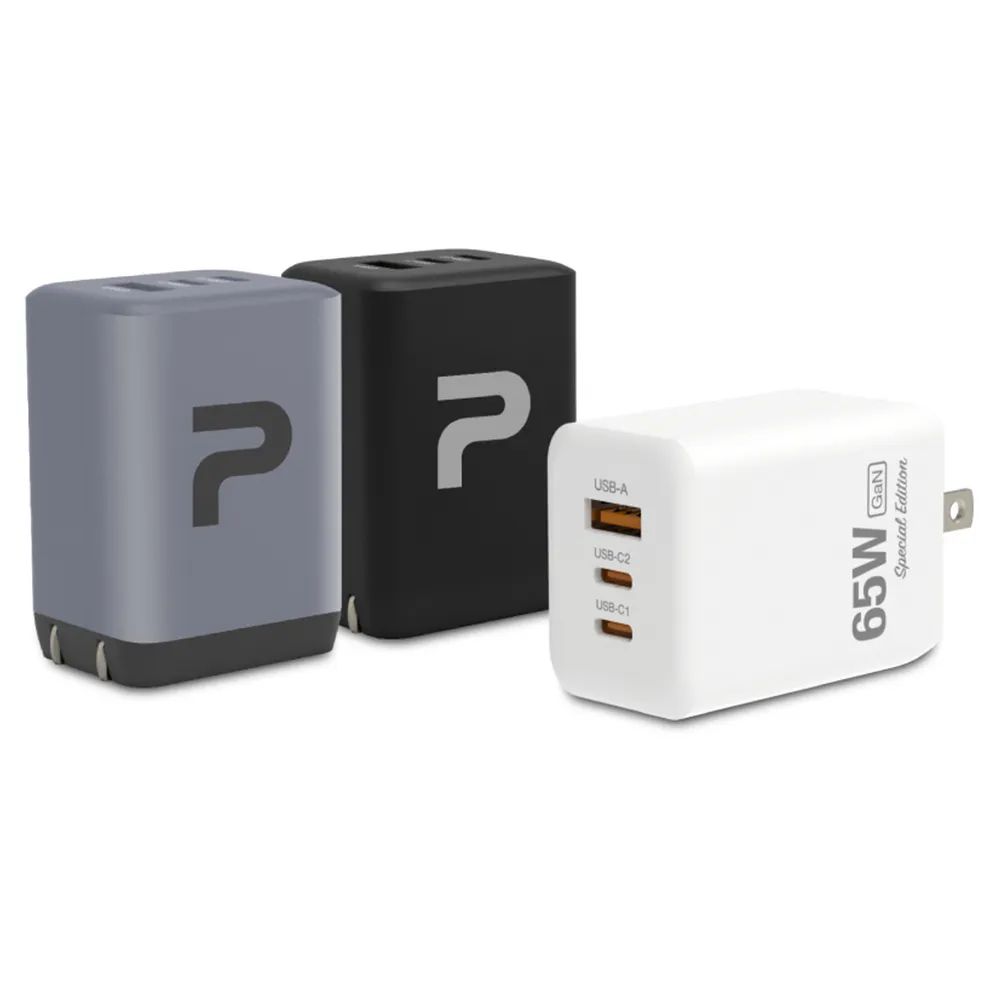 【POLYWELL】65W 三孔GaN氮化鎵快充頭 1A2C(可充筆電 65W充電器 pd充電器)