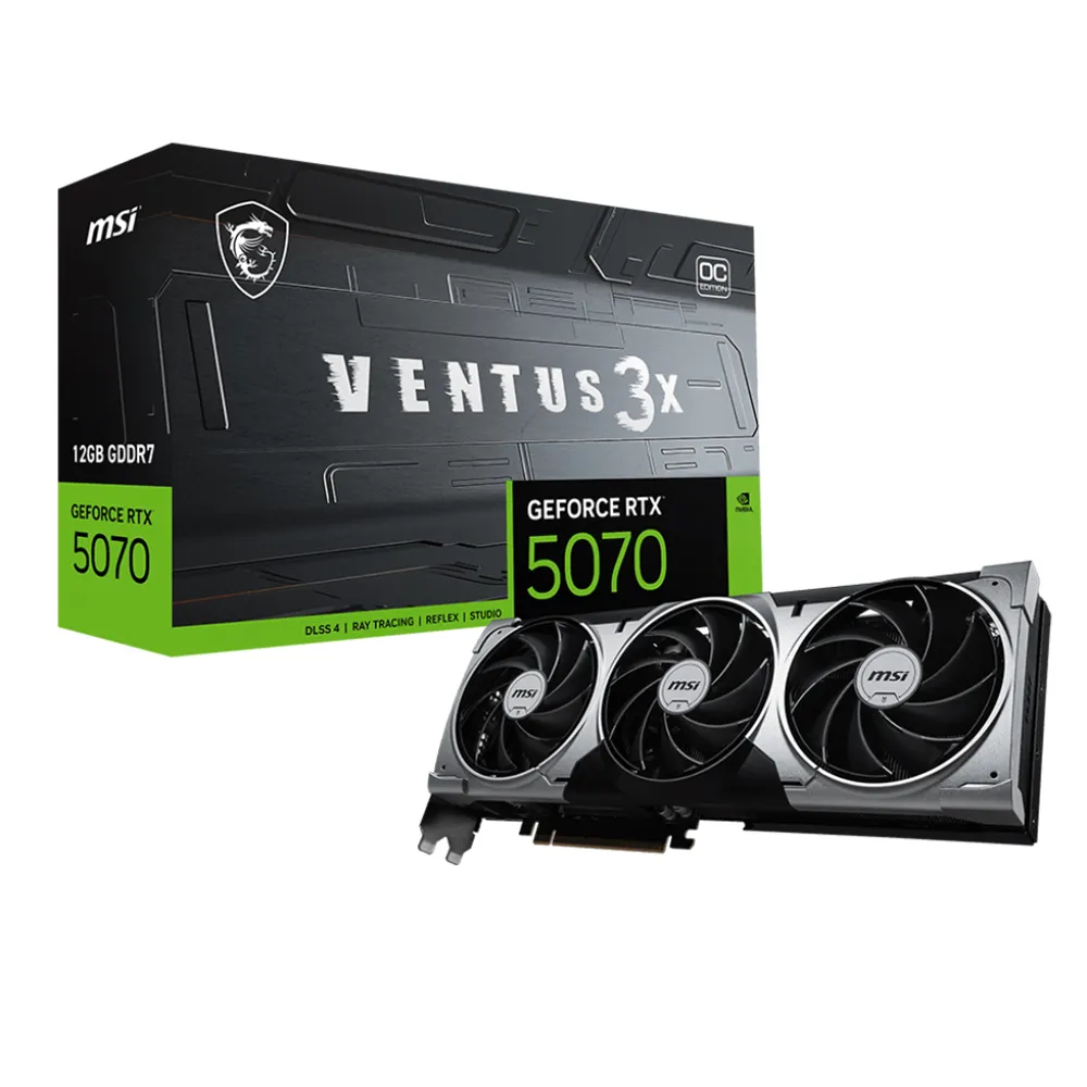 【MSI 微星】GeForce RTX 5070 12G VENTUS 3X OC 顯示卡