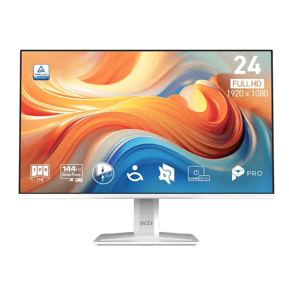 【MSI 微星】2入組★PRO MP243W E14 24型 IPS 144Hz 平面美型商用螢幕(EyesErgo技術/HDMI/內建喇叭)