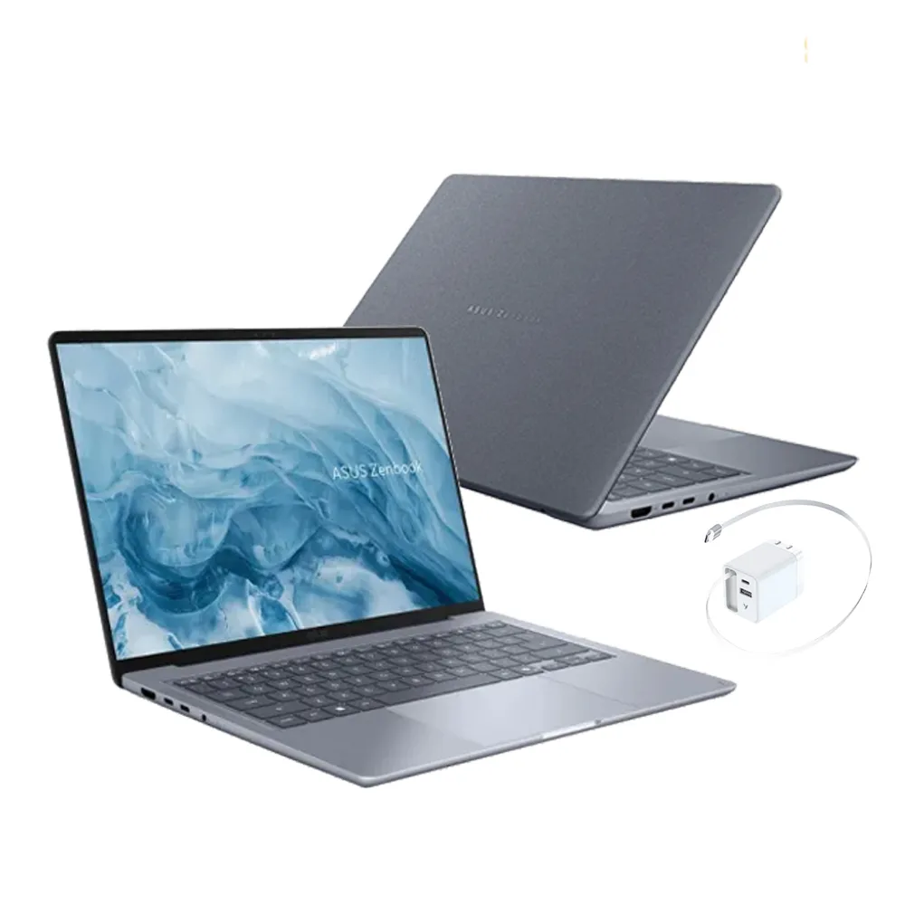 【ASUS 華碩】65W手機充電頭★14吋Copilot+PC AI筆電(Zenbook 14 UX3480AA/Ultra7-355/16G/512G/W11/OLED)