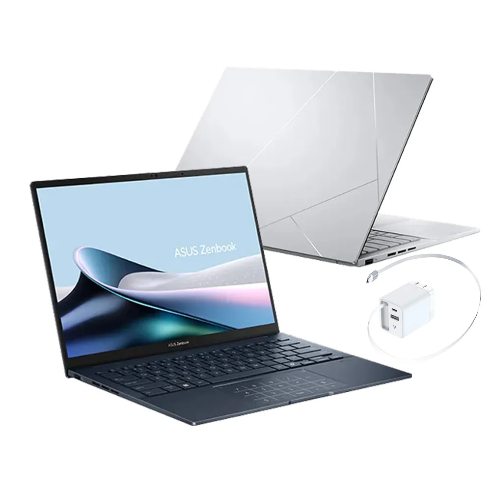 【ASUS 華碩】65W手機充電頭★14吋Ultra7輕薄AI筆電(ZenBook UX3405CA/Ultra7-255H/16G/512G/W11/EVO/OLED)