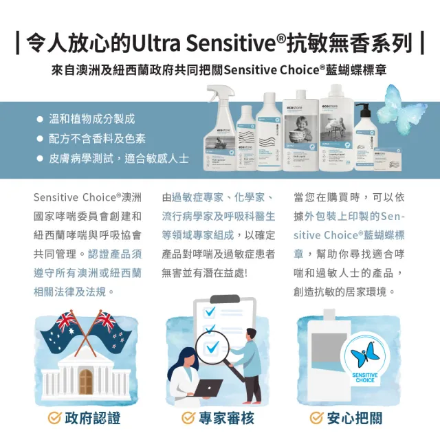 【ecostore 宜可誠】純淨沐浴露-抗敏無香900ml(無香精/無色素/通過抗敏認證/紐西蘭有機亞麻油)