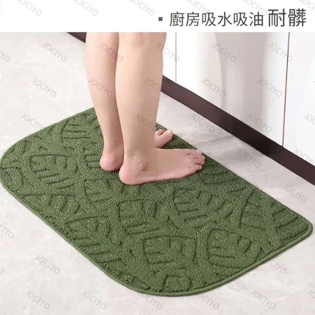 【JOCIYO 聚時柚】厚實高低圈絨 立體花紋76x46cm刮泥刮沙 吸水快乾 玄關地墊 門口腳踏墊 TPR底防滑 可機洗