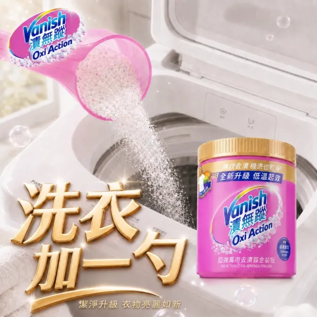 【Vanish 漬無蹤】超強萬用去漬霸金裝版1kgx2(漂白、護衣、殺菌、去污劑、去漬劑)