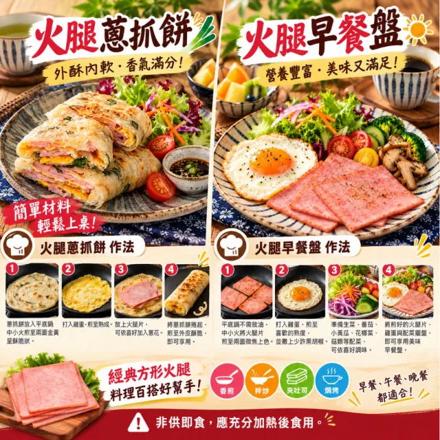 【赤豪家庭私廚】早安大火腿10包(120g±10％/包5片裝)