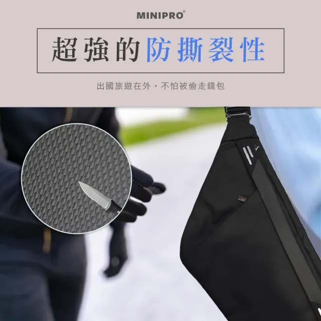 【MINIPRO】雙11 輕薄旅行防盜槍包-Model S(出國必備/錢包/防盜包/防搶包/腰包/背包/槍包/MN-128