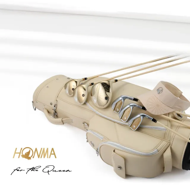 【HONMA 本間高爾夫】T//WORLD for the Queen 3木6鐵1推桿+專屬桿袋 手拿包 遮陽帽 奶茶色套桿組 尊寵預購