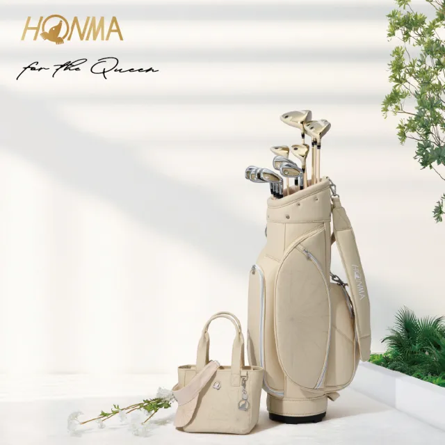 【HONMA 本間高爾夫】T//WORLD for the Queen 3木6鐵1推桿+專屬桿袋 手拿包 遮陽帽 奶茶色套桿組 尊寵預購