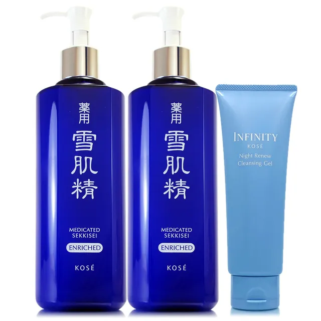 【KOSE 高絲】雪肌精化妝水500ml*2-雙瓶組加大版-贈無限肌緻夜淨舒柔卸妝凝膠120g (專櫃公司貨)