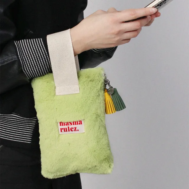 【Masmarulez】Strap 手提收納包｜毛絨淺色系列