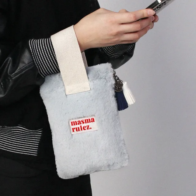 【Masmarulez】Strap 手提收納包|毛絨淺色系列