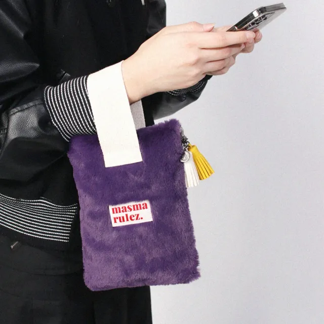 【Masmarulez】Strap 手提收納包｜毛絨深色系列