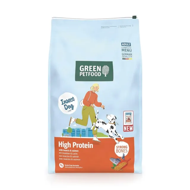 【Green Petfood 綠自然】即期良品 昆蟲蛋白+鮭魚 無穀低敏成犬飼料 7.5KG(狗飼料 乾糧 效期20270109)
