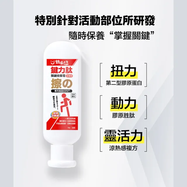 【甘味人生】鍵力月太專利ICP2關鍵按摩霜(50gx2盒/涼熱舒緩/日本專利/保健禮盒)