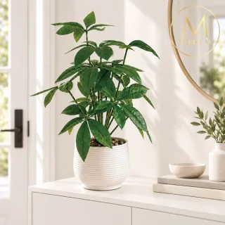 【Floral M】室內桌上型旺旺發財樹37cm仿真綠植(人造植栽/仿真樹/室內佈置/居家裝飾/桌上型植栽)