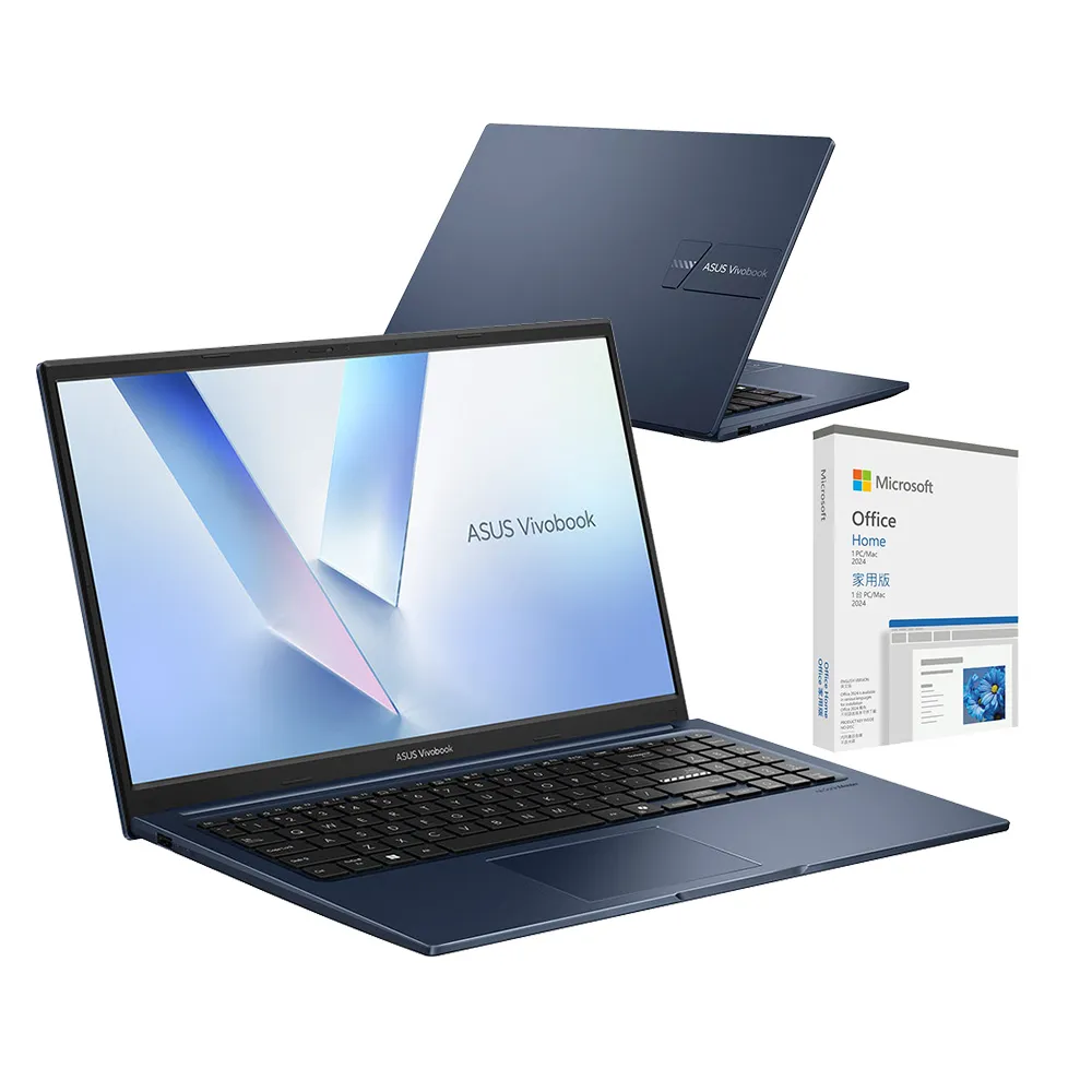 【ASUS 華碩】Office2024組★15.6吋Core 5輕薄筆電(Core 5-315/16G/512G SSD/W11/VivoBook X1504MA)