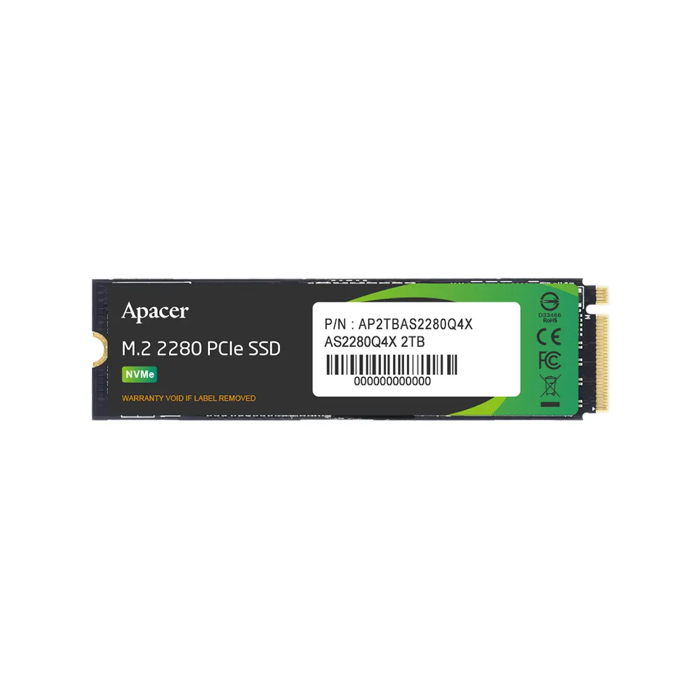 【Apacer 宇瞻】AS2280Q4X M.2 PCIe 2TB Gen4 x4 固態硬碟