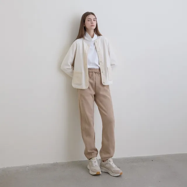【GIORDANO 佐丹奴】男女裝簡約素色內刷毛束口褲(多色任選)