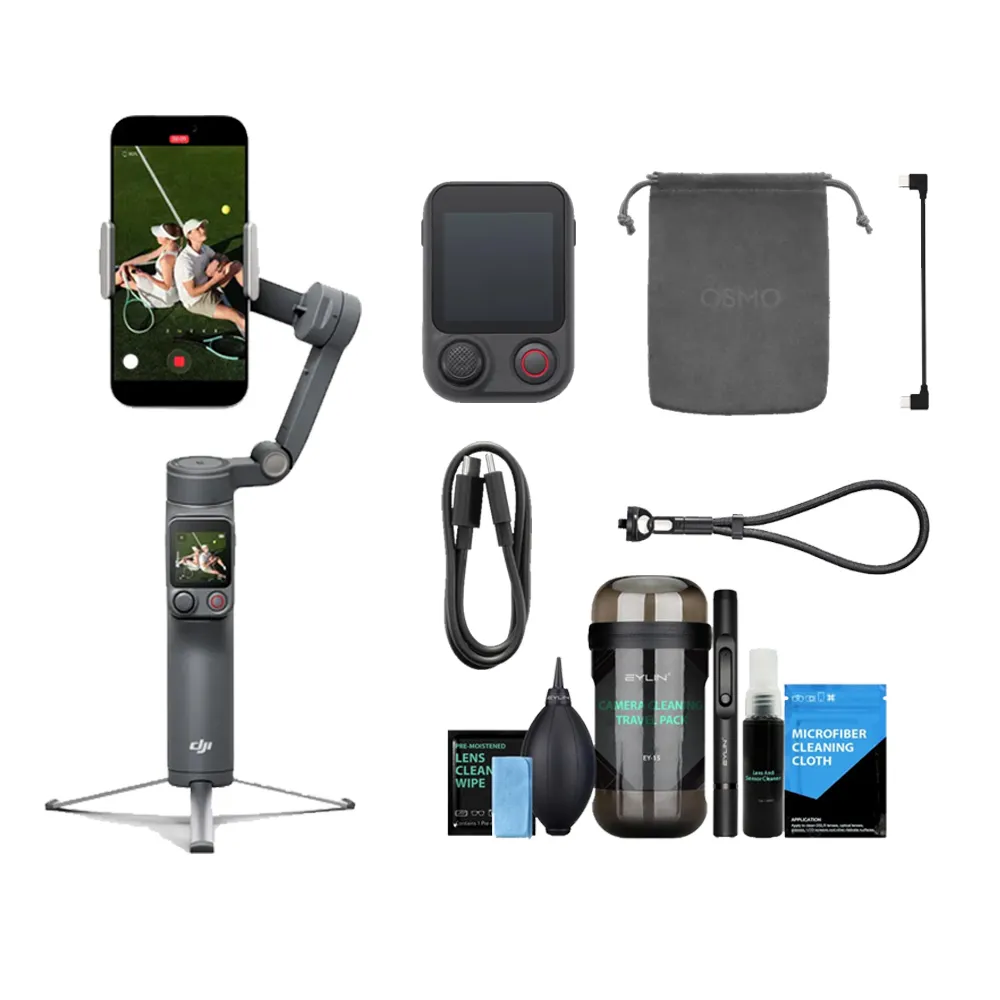 【DJI】Osmo Mobile 8P 標準套裝 +0632自鎖防丟手繩+EY-15 輕便旅行清潔組(公司貨)