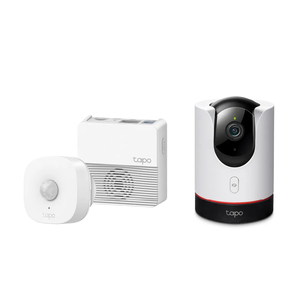 無死角看護組【TP-Link】Tapo C225+T100+H200 2K 400萬AI無線網路攝影機/行動感應器/無線網關