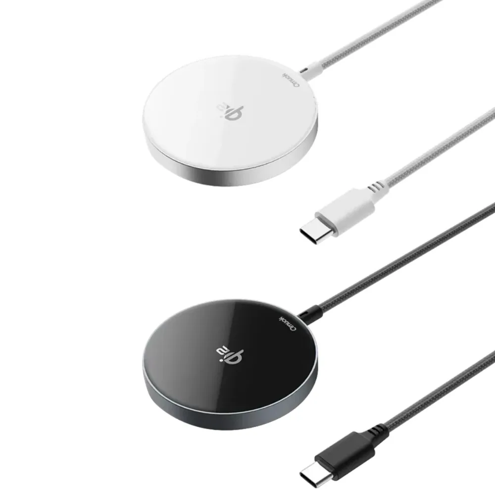 【amuok】AK-T01 15W Qi2 極簡mini 磁吸無線充電器－自帶線(線長約1.2米 N52磁吸充電)