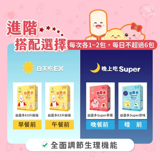 【JoyHui 佳悅】益菌多Super草莓│調整體質益生菌3盒(共90包、全家益生菌 兒童益生菌 BC198 LCW23益生菌)