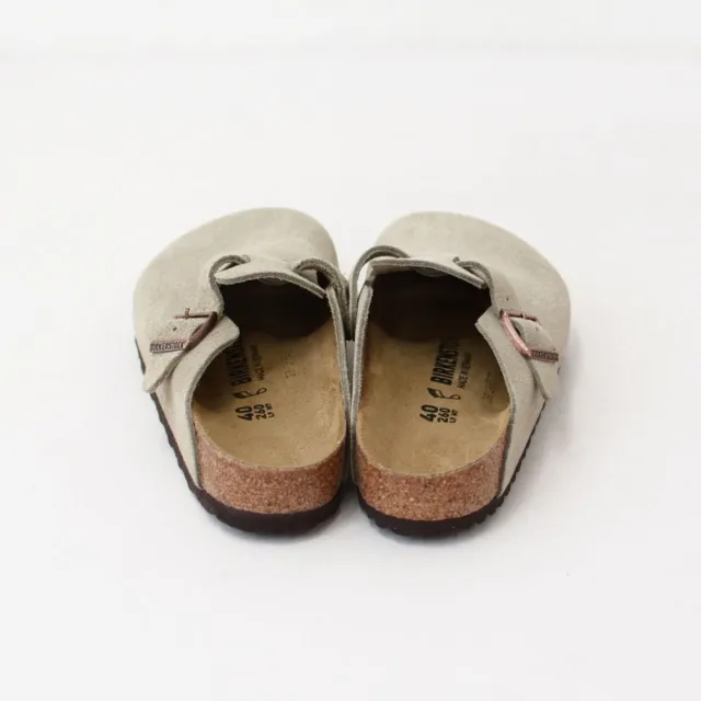 【BIRKENSTOCK 勃肯】Boston 麂皮半包拖鞋 男女 一般寬真皮波士頓 經典懶人鞋 反毛皮穆勒鞋 軟木休閒涼鞋