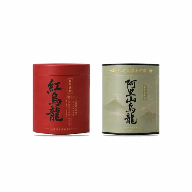 【台灣茶葉產銷協會】紅烏龍＋阿里山 雙茶2入組｜罐裝4兩(1+1)