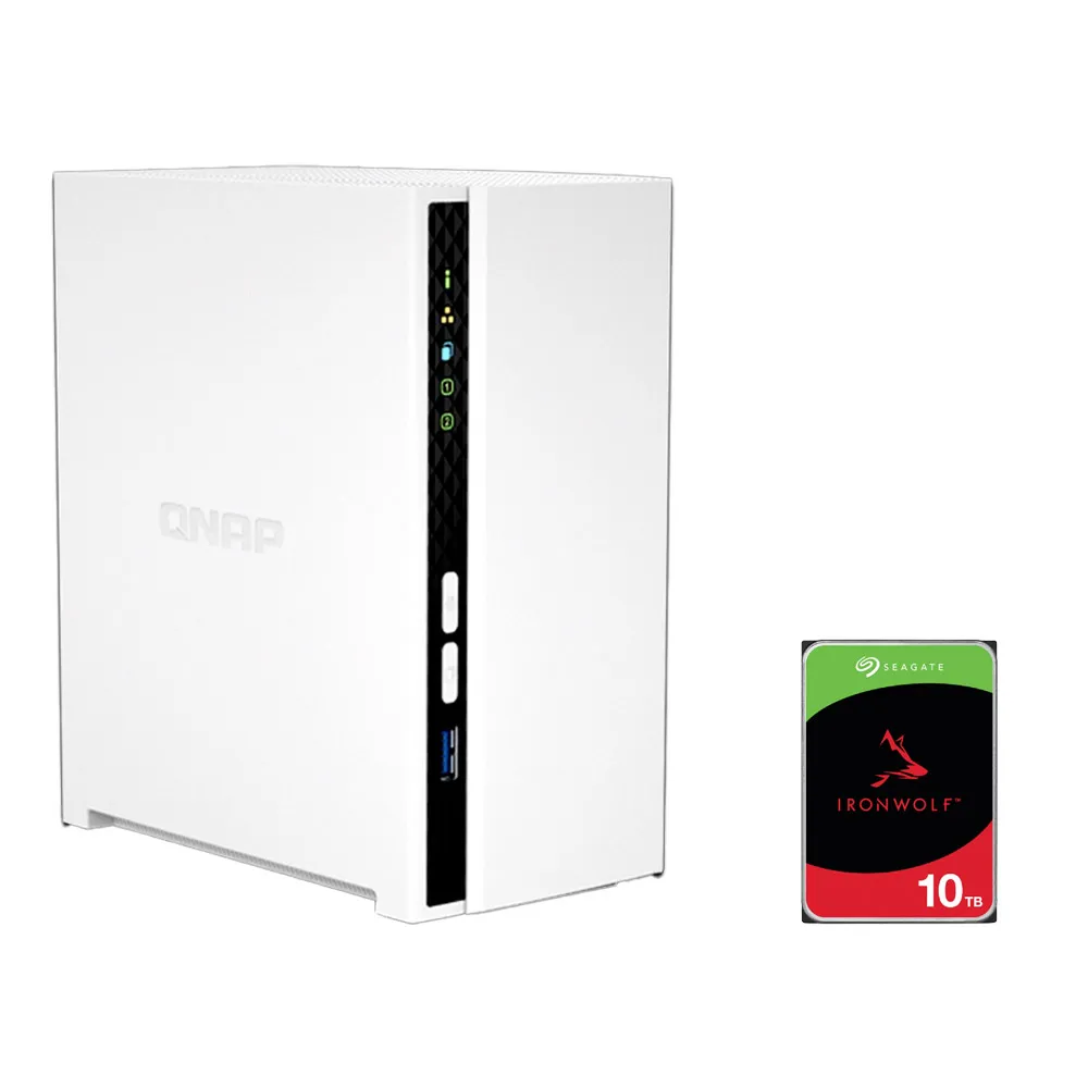 【QNAP】搭希捷IronWolf 10TBx1★TS-233 2Bay NAS 網路儲存伺服器+(ST10000VN000)