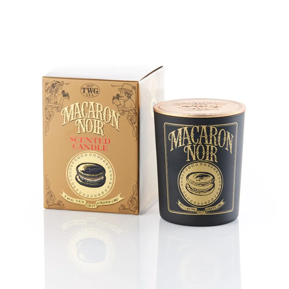 【TWG Tea】幻墨寶匣薰香蠟燭 Macaron Noir Scented Candle(190公克)