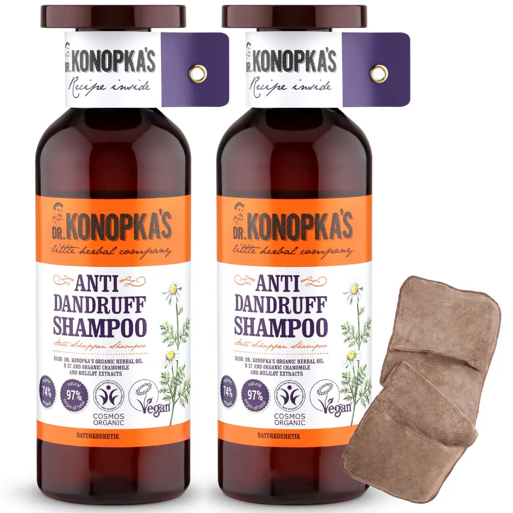 【Dr.Konopka’s】珂諾譜〔清爽抗屑〕洗髮精 500ml / 2入(贈手套式速乾巾/歐洲天然有機品牌)