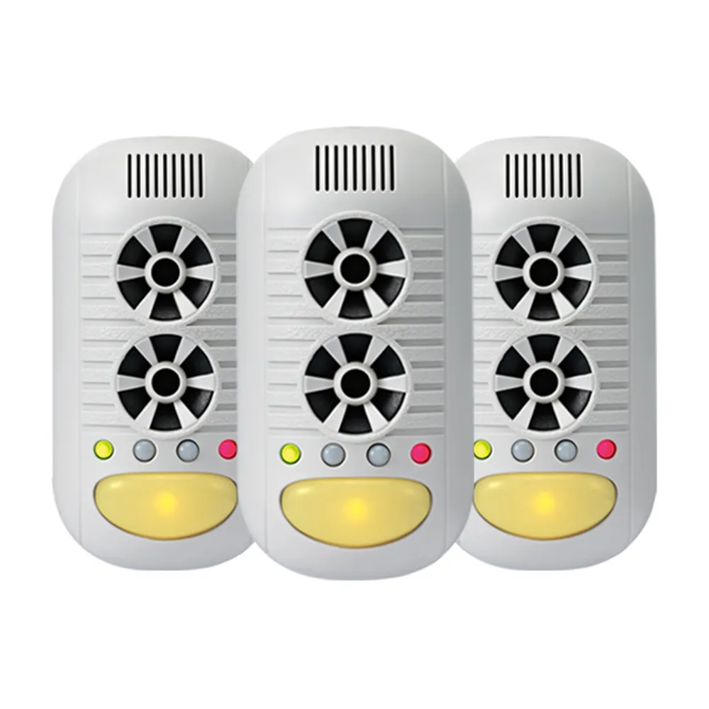 【Digimax】四合一強效型超音波驅鼠器 UP-11H 三入組 適用60坪 空氣清淨負離子 驅蚊黃光 驅蟲磁震波