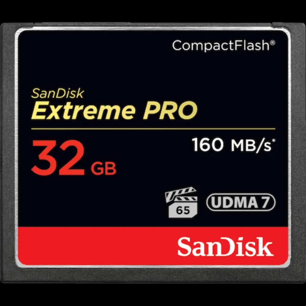 【SanDisk 晟碟】全新加速版 32GB Extreme Pro CF 記憶卡 4K支援(最高讀速160MB/s 有限永久保固)