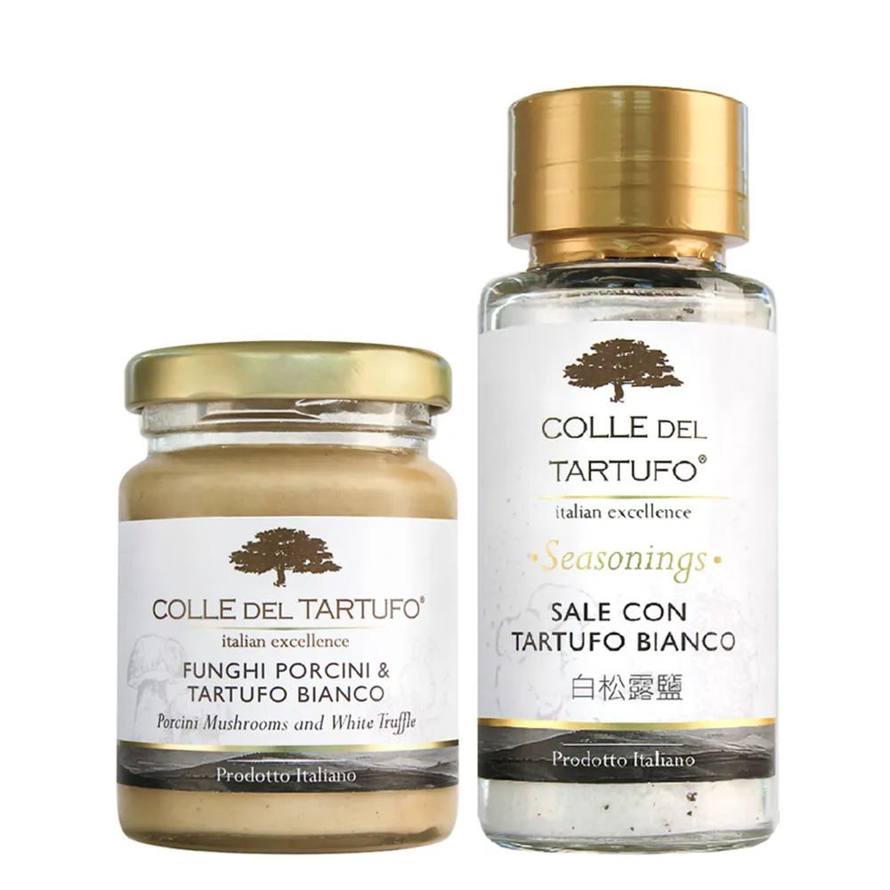 【Colle del Tartufo 柯爾德】白松露牛肝菌菇醬90g+白松露鹽100g(義大利私廚配方-一匙變廚神)