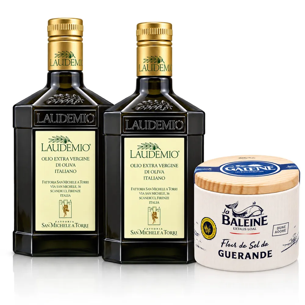 【Laudemio】森米西爾 小騎士 特級冷壓初榨橄欖油 500mlx2瓶 贈送鹽之花125g 特早摘、低酸值、生飲雙11