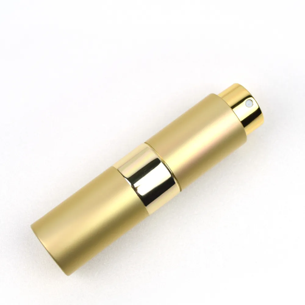 【MYBeauty】2入旋轉收納玻璃填充瓶15ml金色贈分裝工具乙組(香水分裝小噴瓶/玻璃分裝瓶/按壓式噴霧瓶)