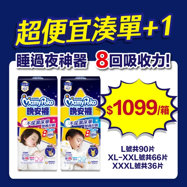 ★雙11限定【滿意寶寶】日本製 瞬潔乾爽輕巧褲L-XXL 6箱組(褲型/日本尿布)
