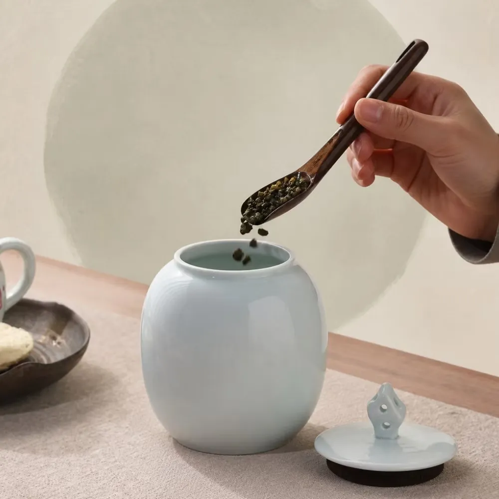 私房茶系列青瓷茶葉罐小號禮盒裝(茶葉保存 青瓷器皿 禮盒包裝 桌面擺設 私房系列)