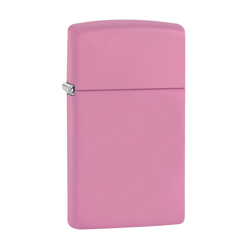 【Zippo】窄版粉色啞漆-素面-防風打火機(美國防風打火機)