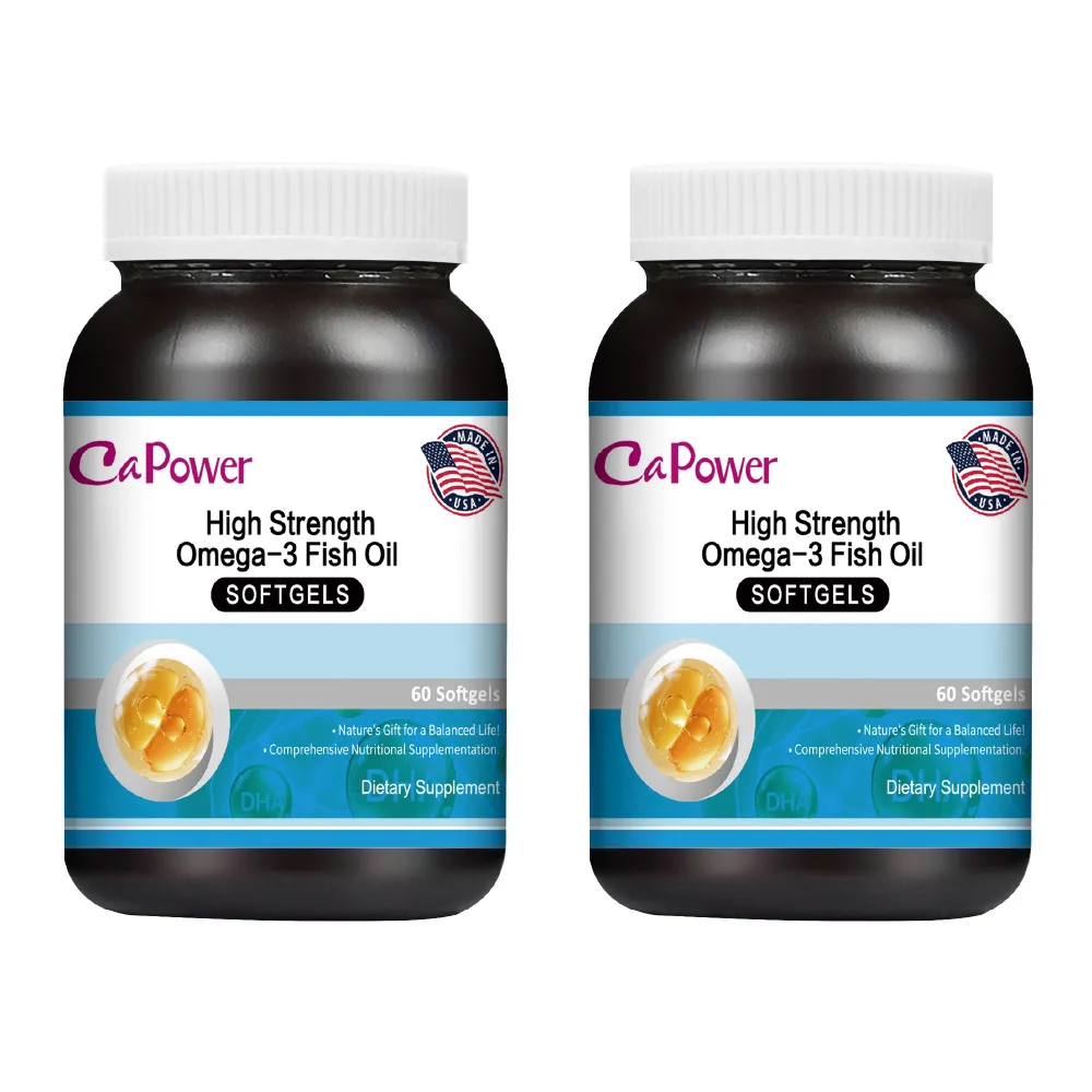 【CaPower 加柏爾】高單位魚油軟膠囊2入組(60錠/瓶)-含EPA.DHA.維生素E