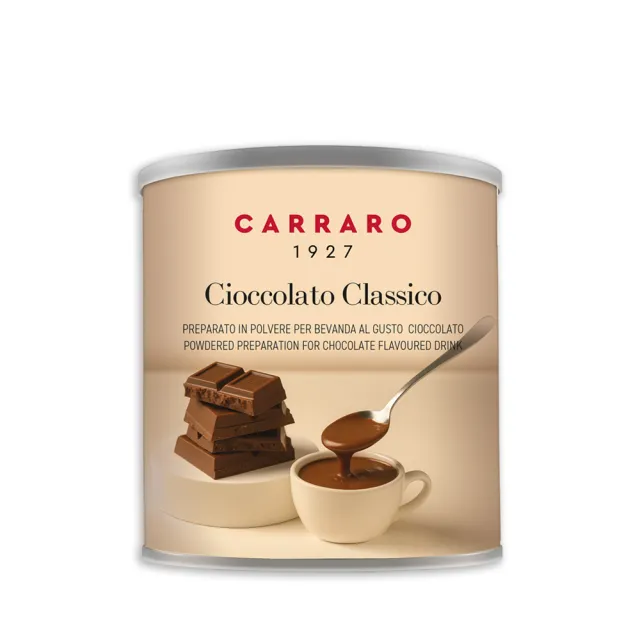 【CARRARO】義大利罐裝 風味巧克力 可可粉 (500g/罐；經典巧克力/ 黑巧克力/ 榛果巧克力)