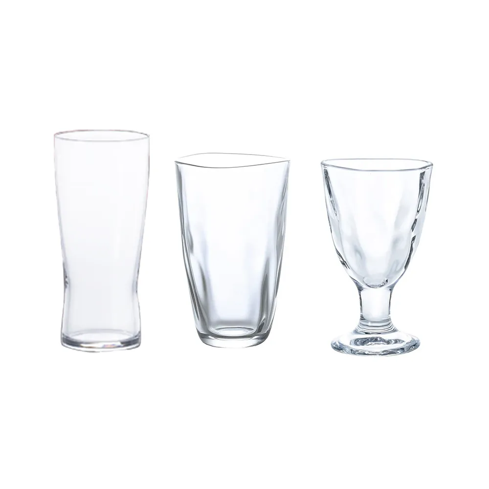 【ADERIA】日本製玻璃透明水杯 強化玻璃杯-3入組(玻璃杯 水杯 透明杯)