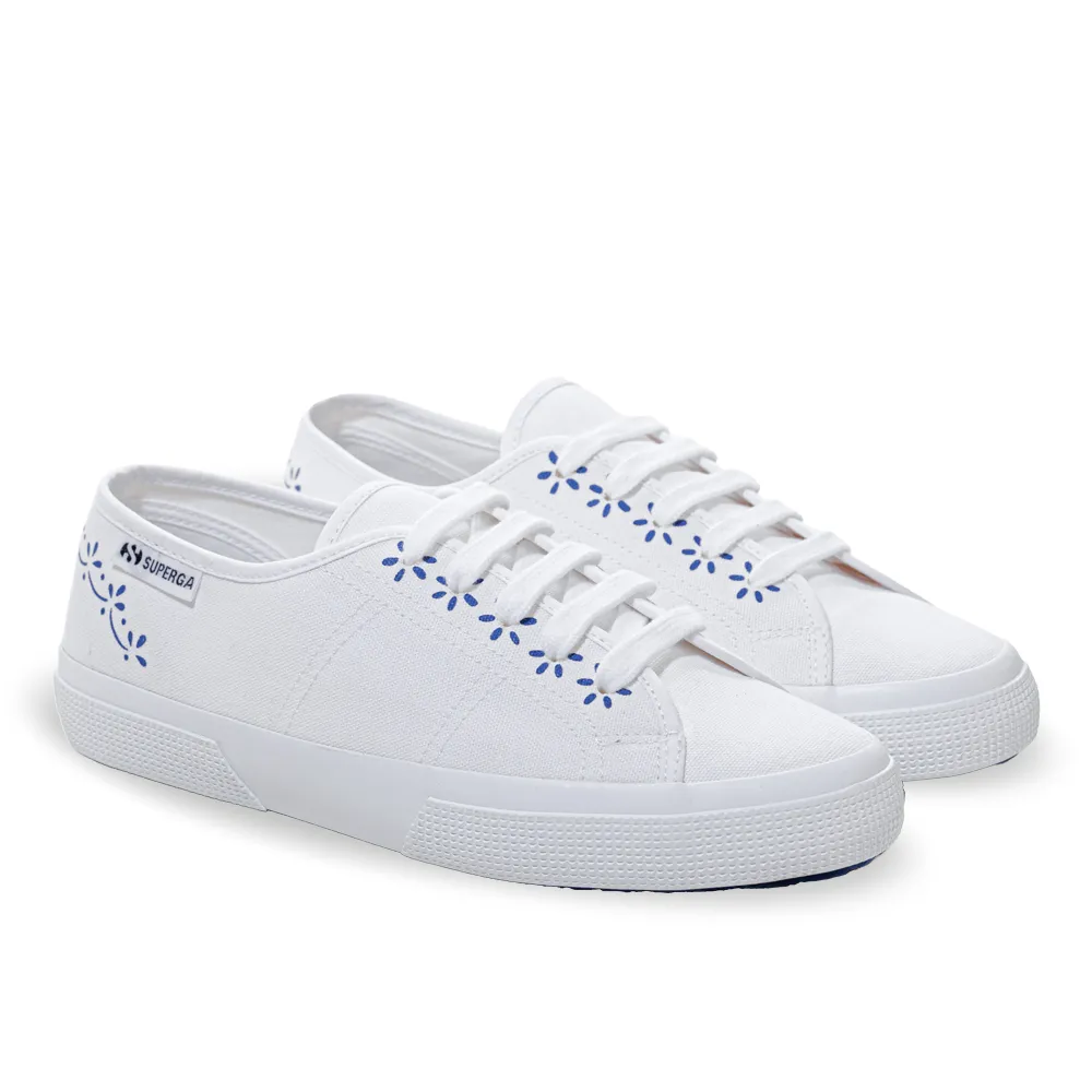 【SUPERGA】休閒鞋 女鞋 100週年限定款 3750 輕量系列 青花瓷 白藍陶瓷 S71473W-ACA
