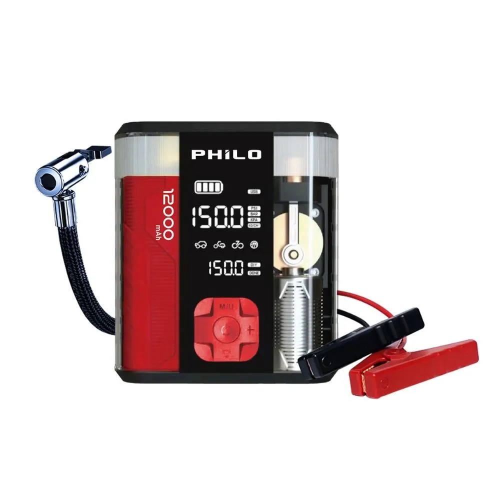 【Philo 飛樂】STP12PRO二代 12000mAh 汽柴油 救車打氣一體機/胎壓打氣機/自動打氣機/救車行動電源