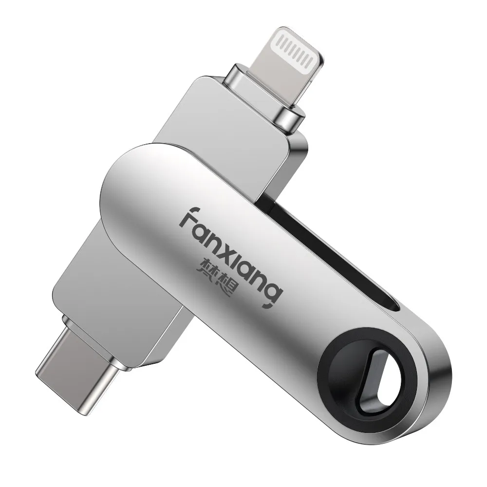 【FANXIANG 梵想】F385 512GB Lightning+TypeC蘋果雙頭隨身碟使用相同APP介面(iphone18新版APP保固3年)