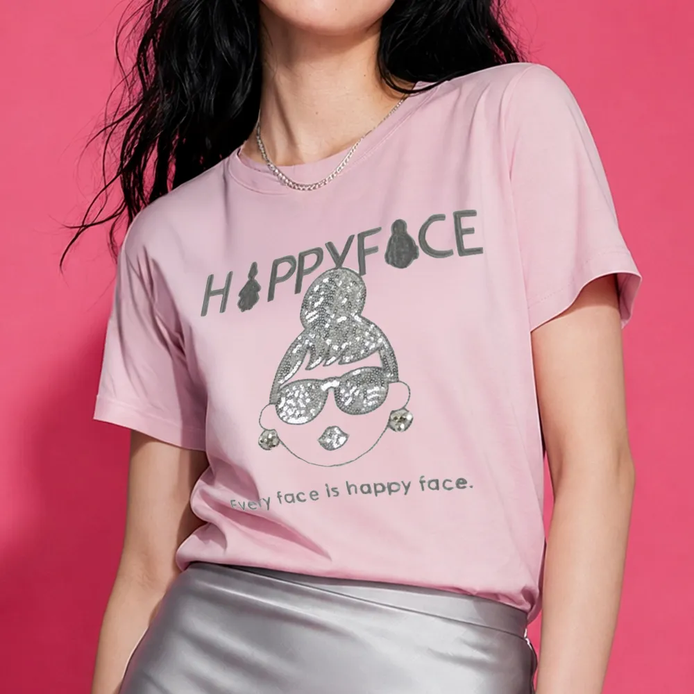 【HAPPYFACE】怪甜心EMMA IP T恤 ☆側邊開叉上衣 時尚好搭配 粉(F29283)