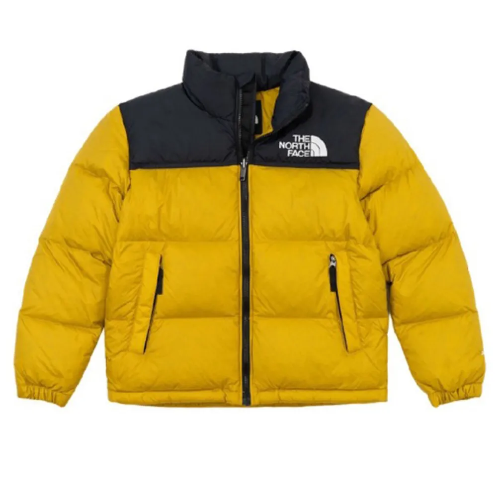 【The North Face】童/女 1996 RETRO NUPTSE 重磅拼接防潑水可收納保暖羽絨外套(7WQO-76S 黃/黑色)