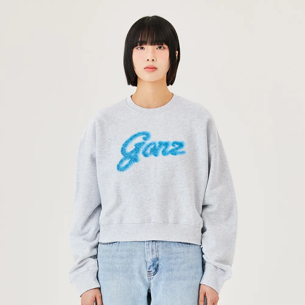 【Mark Gonzales】女裝 GONZ 短版大學T-灰色