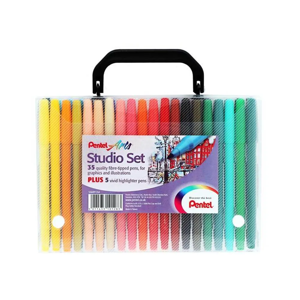 【Pentel 飛龍】S360 彩色筆 35色 + 5色螢光筆